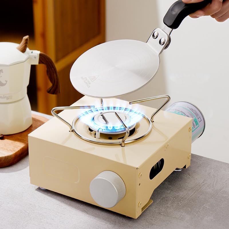 Grourarty Heat Diffuser Plate, Grouarty Stainless Steel Cooking Induction Adapter Simmer Plate for Electric Gas Glass Cooktop Hob Ring, Induction Cooktop Converter Plate With Handle (7.88inch) - Image 2